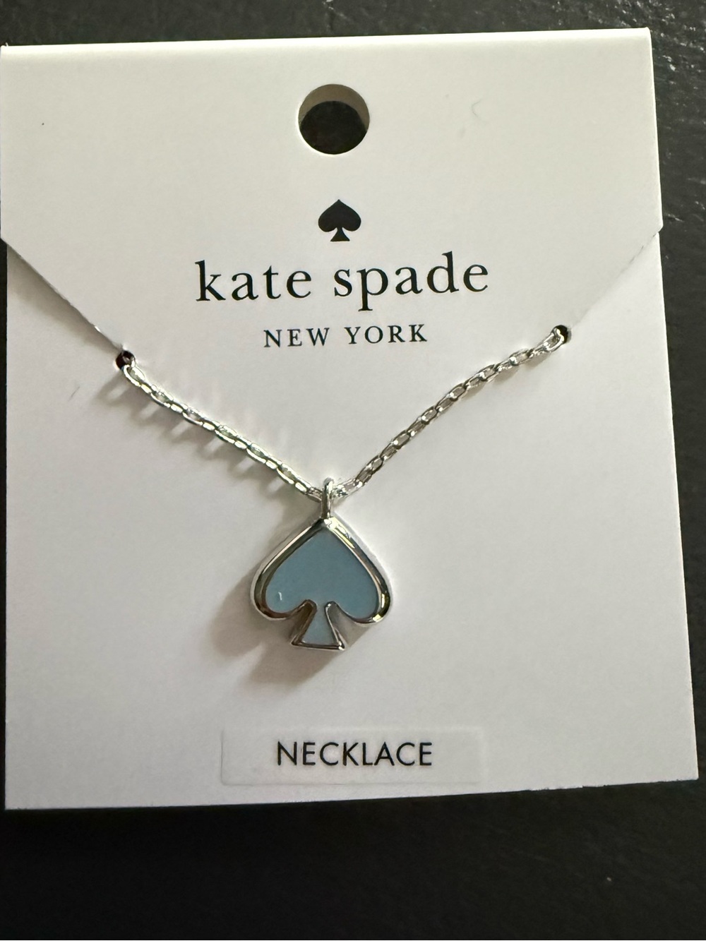 NWT Kade Spade Everyday Spade Enamel Mini Pendant Necklace